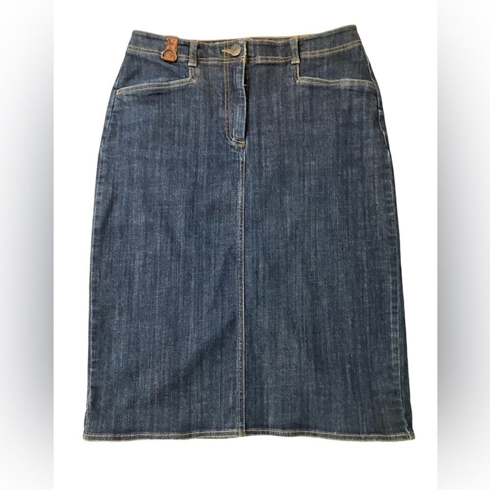 Lands' End Blue Pencil Skirt Knee-Length size 8